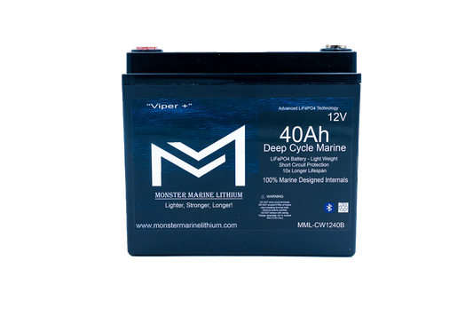 12v 40Ah Deep Cycle Lithium Marine Battery "Viper" Bluetooth