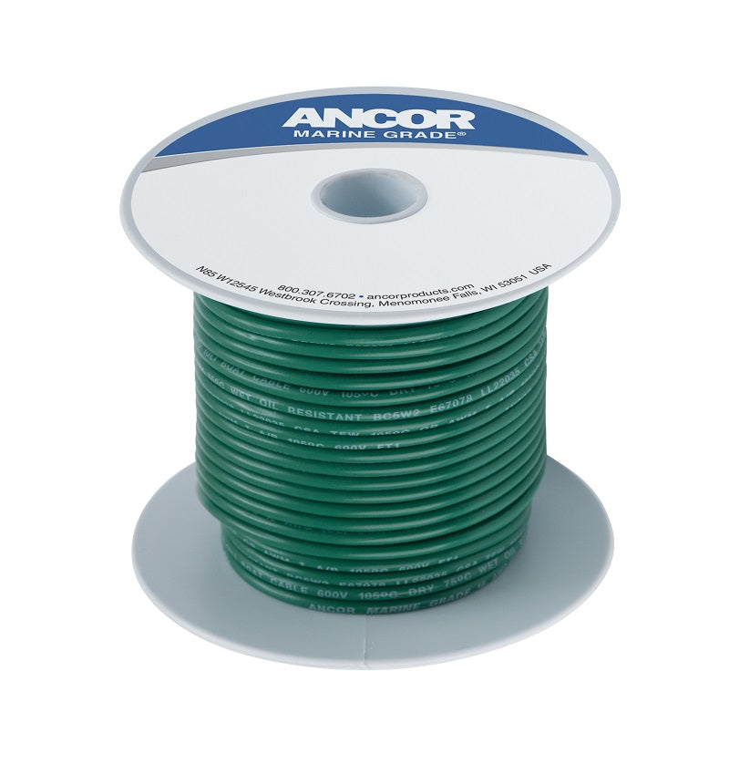 Ancor #8 Green 25' Spool Tinned Copper