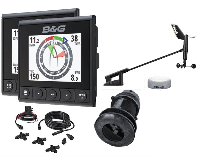 B&G Triton2 Speed/Depth/Wind Dual Display Wireless Package with DST10 and WS320