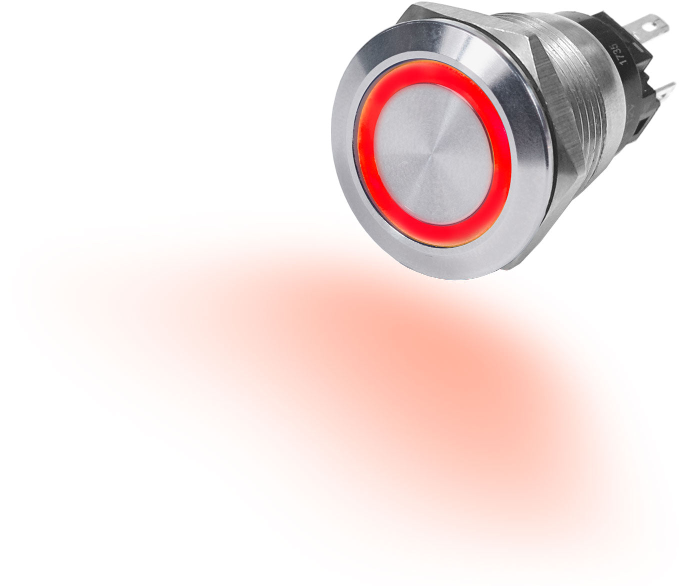 Blue Sea 4162 10A Push Button LED Ring Switch Off-On Red