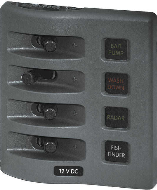 Blue Sea Weather Deck Panel 12v 4 Gang Fuse Panel