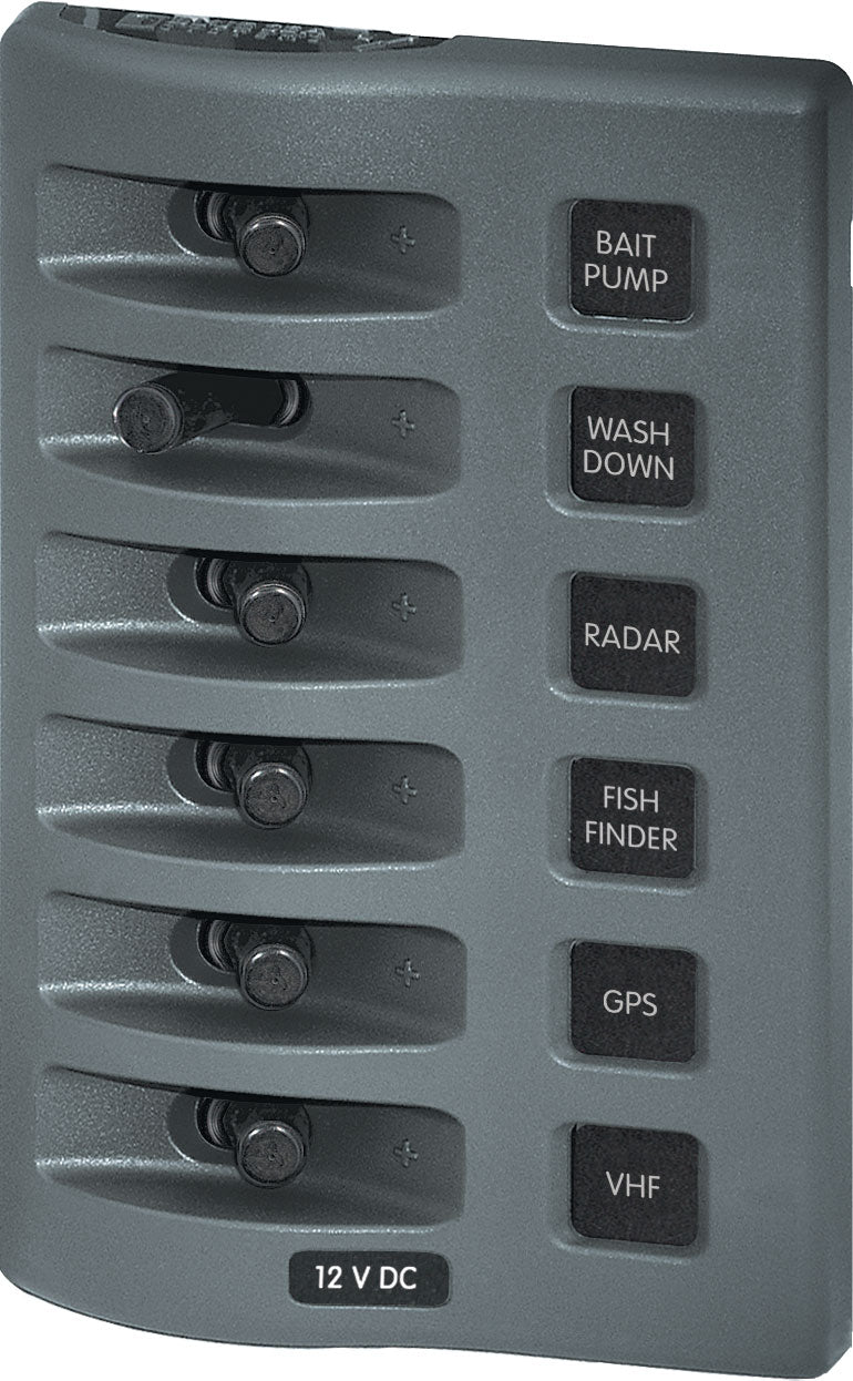 Blue Sea Weather Deck Panel 12v 6 Gang Switch Panel