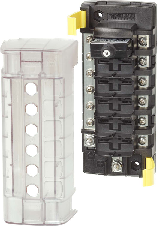 Blue Sea ST CLB Circuit Breaker Block - 6 position with Negative Bus