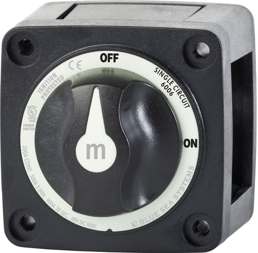 Blue Sea M-Series Battery Switch On/Off Black with Knob