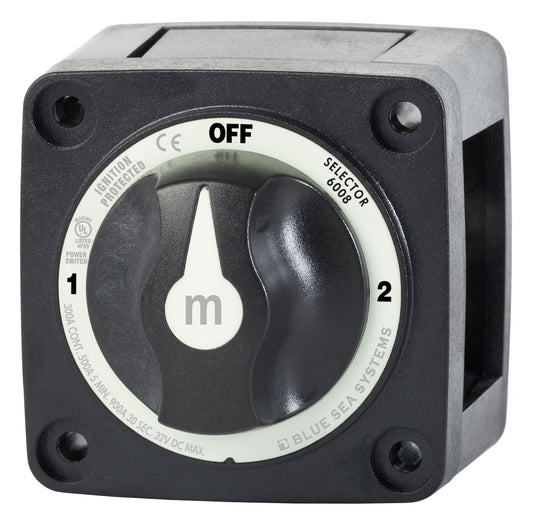 Blue Sea M-Series Battery Switch On/Off/On with Knob Black