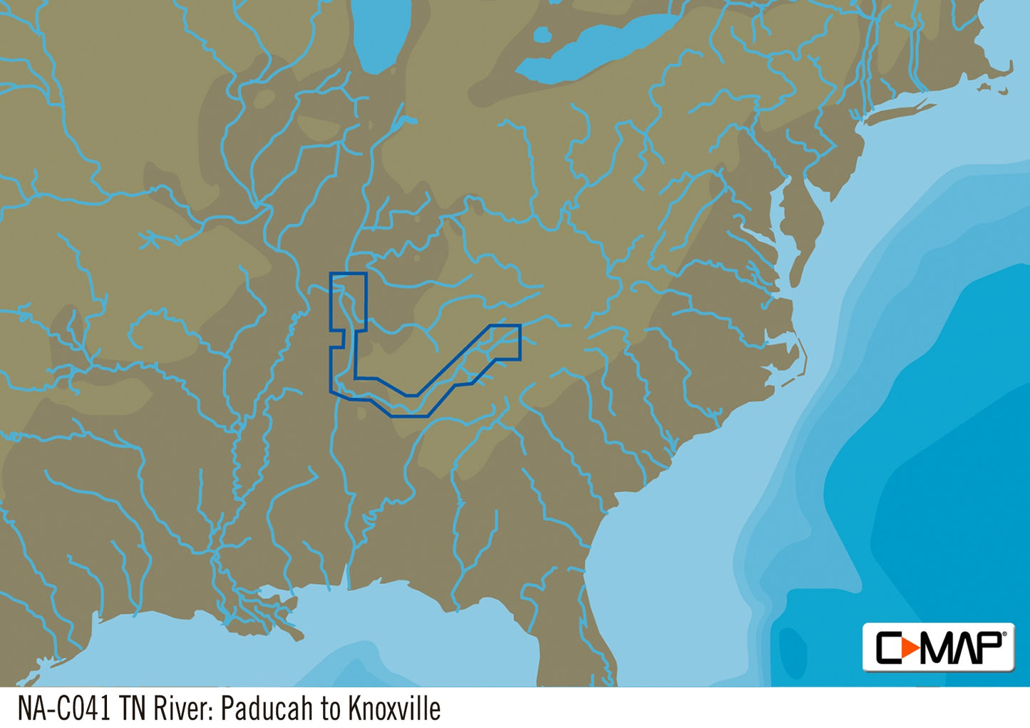 C-MAP NA-C041 Cartridge Tn River Paducah KY-KNOXVILLE