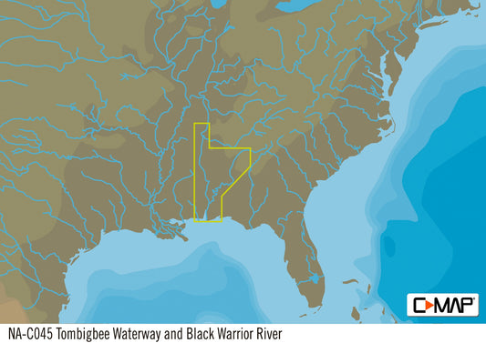 C-MAP NA-C045 Black Warrior & Lower Tom Bigbee River