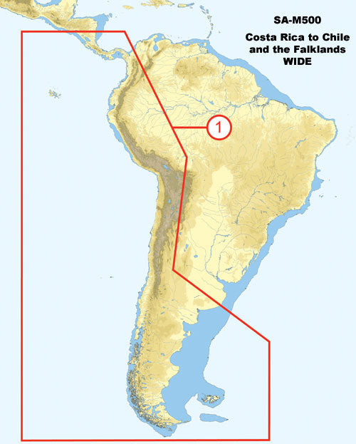 C-MAP SA-M500 Max Wide C Card Costa Rica - Chile - Falklands